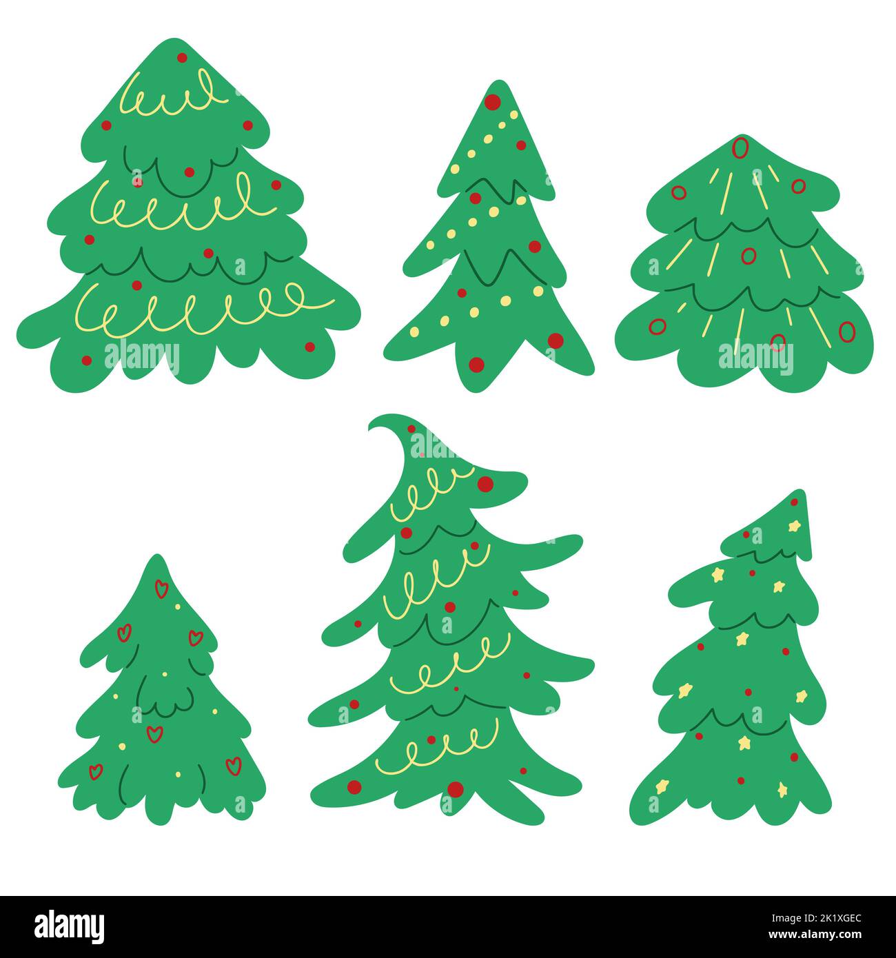 Christmas decorated fir trees clipart set Stock Vector Image & Art - Alamy