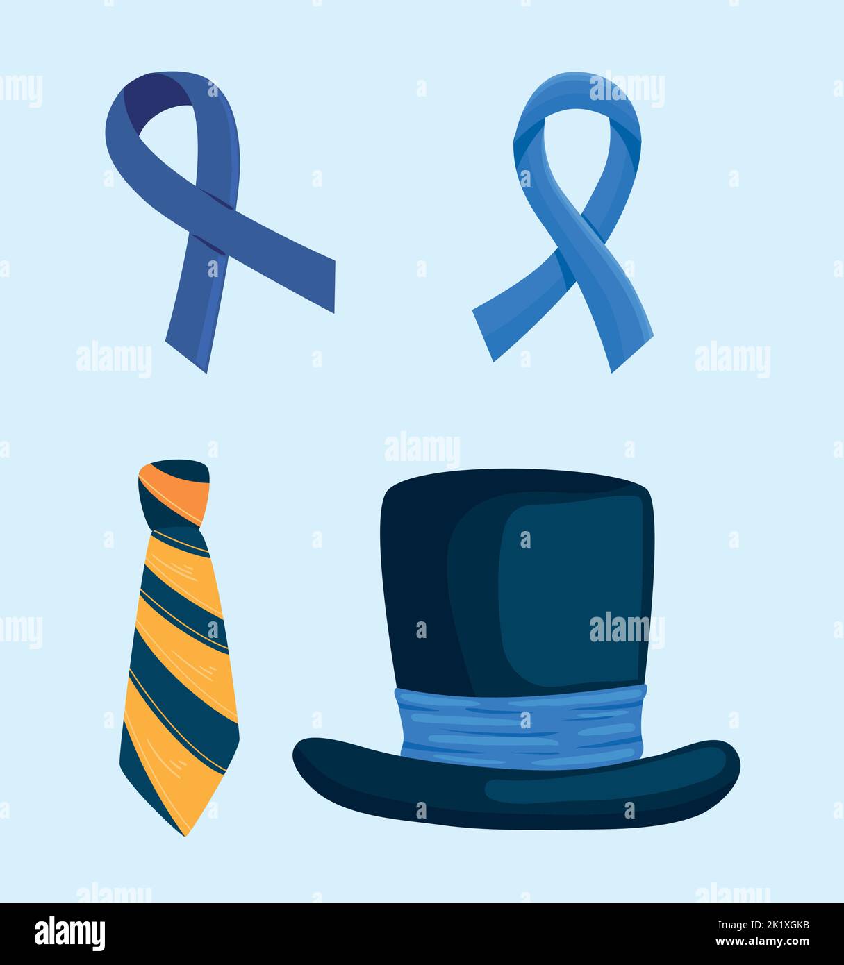 four movember campaign icons Stock Vector