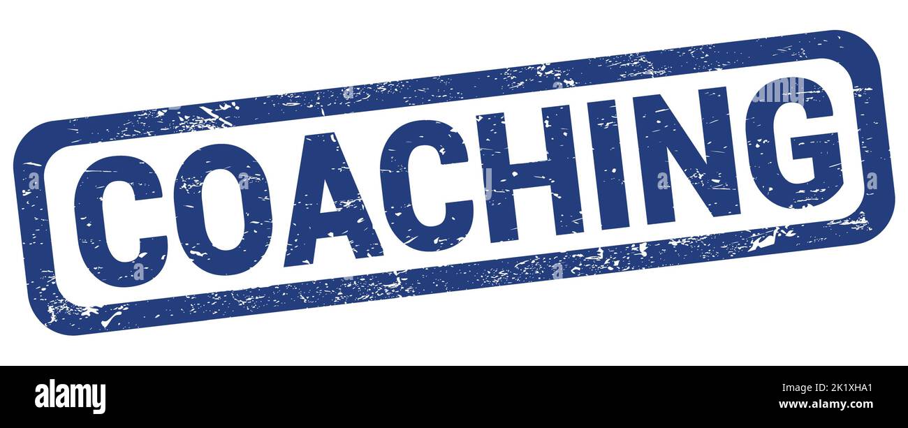 COACHING text written on blue rectangle stamp sign Stock Photo - Alamy