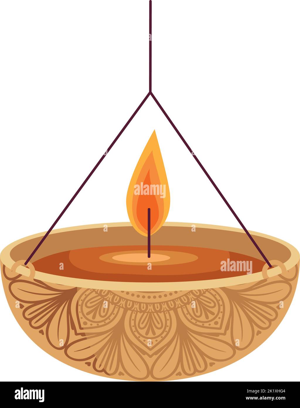 wooden diwali lantern hanging Stock Vector