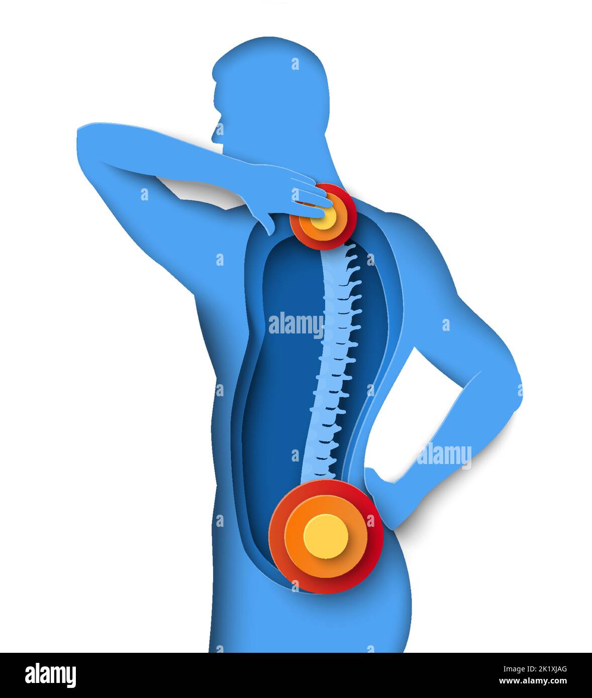 Man with neck and back ache vector Stock Vector Image & Art Alamy