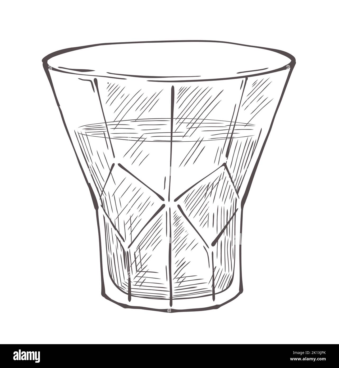 Hand drawn drink glass vector Stock Vector