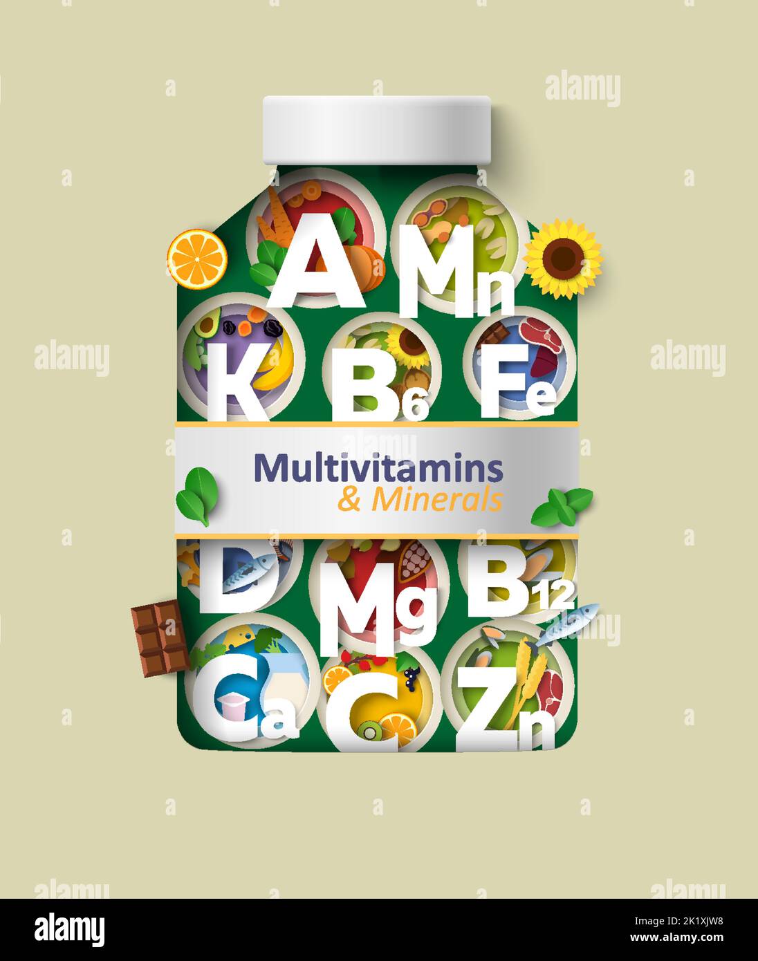 Vitamin and mineral supplement in vector bottle Stock Vector Image & Art Alamy