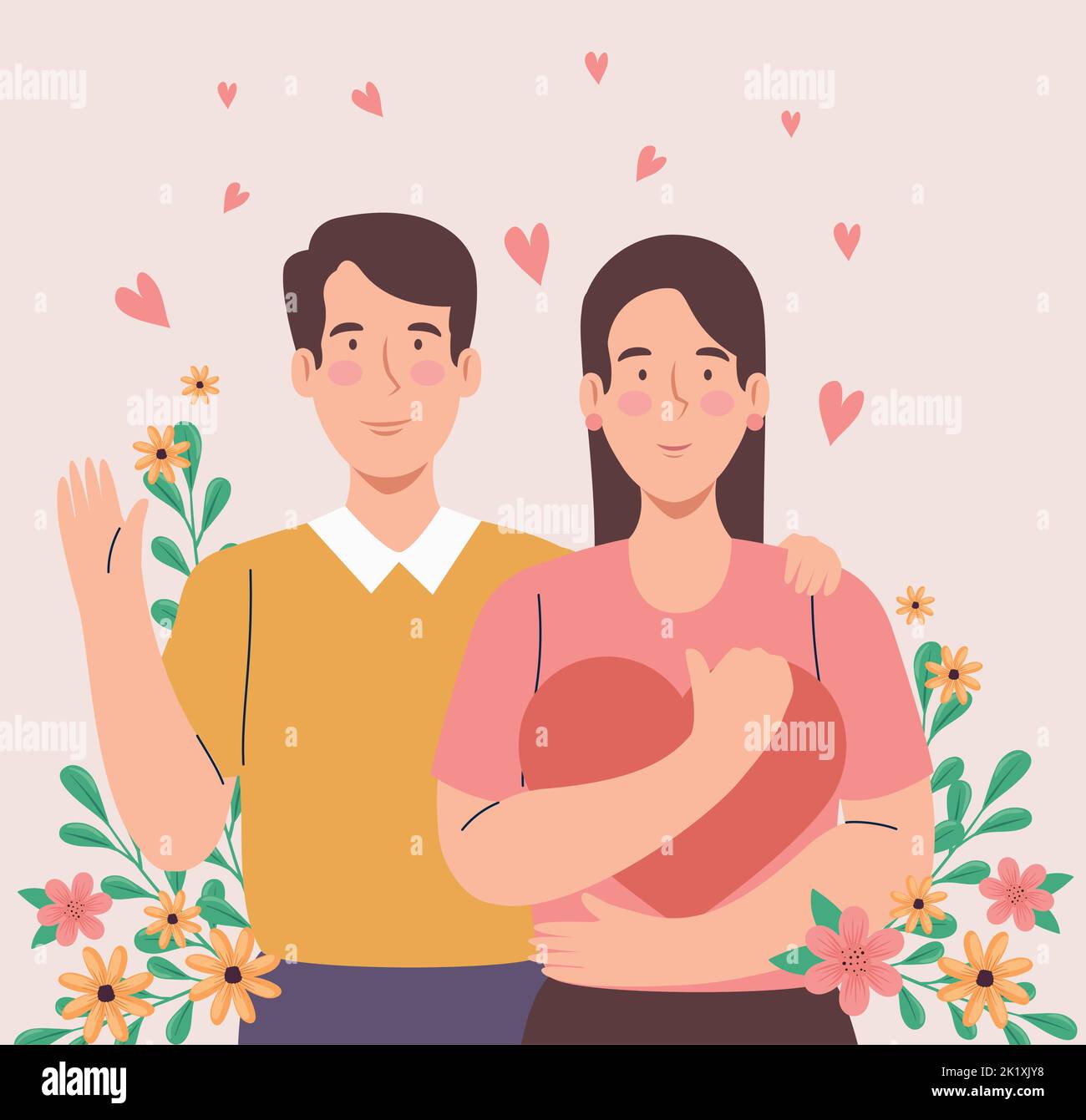 korean couple family members Stock Vector Image & Art - Alamy