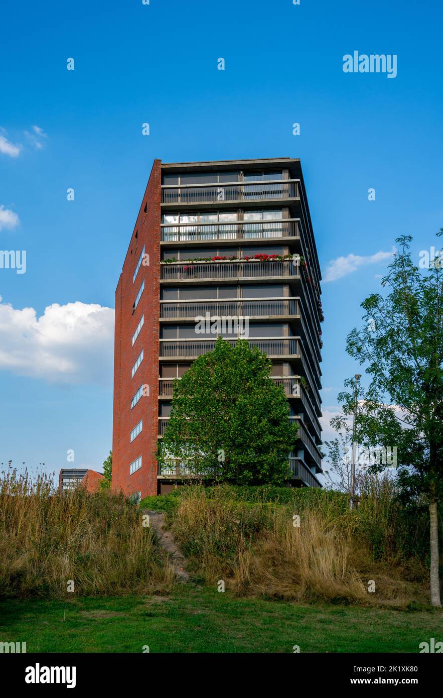 Street with apartment building in Amersfoort, Netherlands Stock Photo