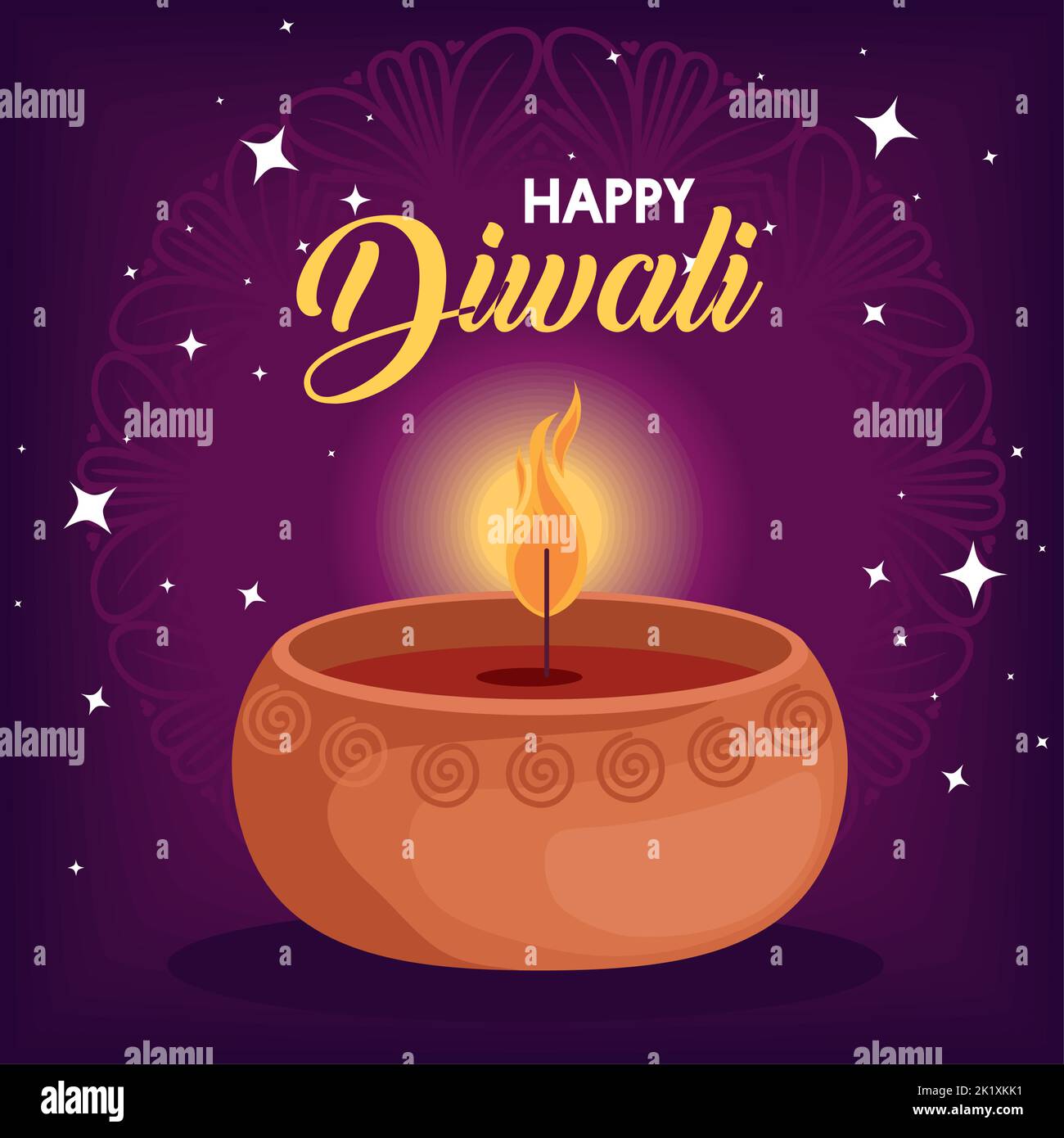 happy diwali lettering Stock Vector