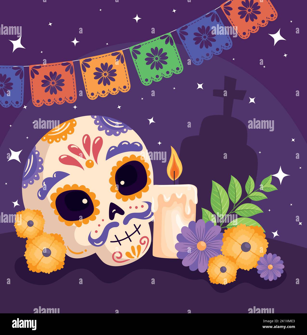 dia de los muertos card Stock Vector