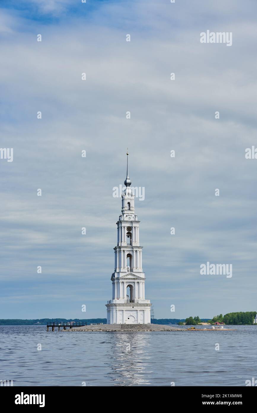 Bell tower of St. Nicholas Cathedral, known as the flooded bell tower.  Stock Photo