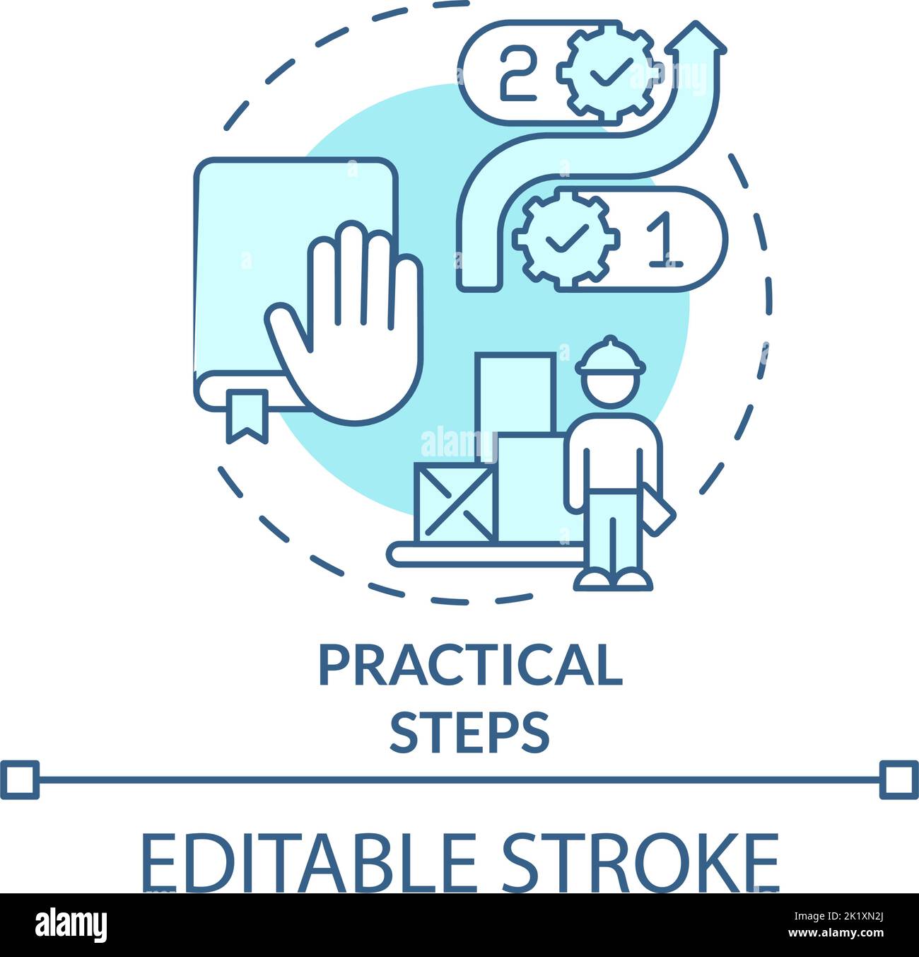Practical steps turquoise concept icon Stock Vector Image & Art - Alamy