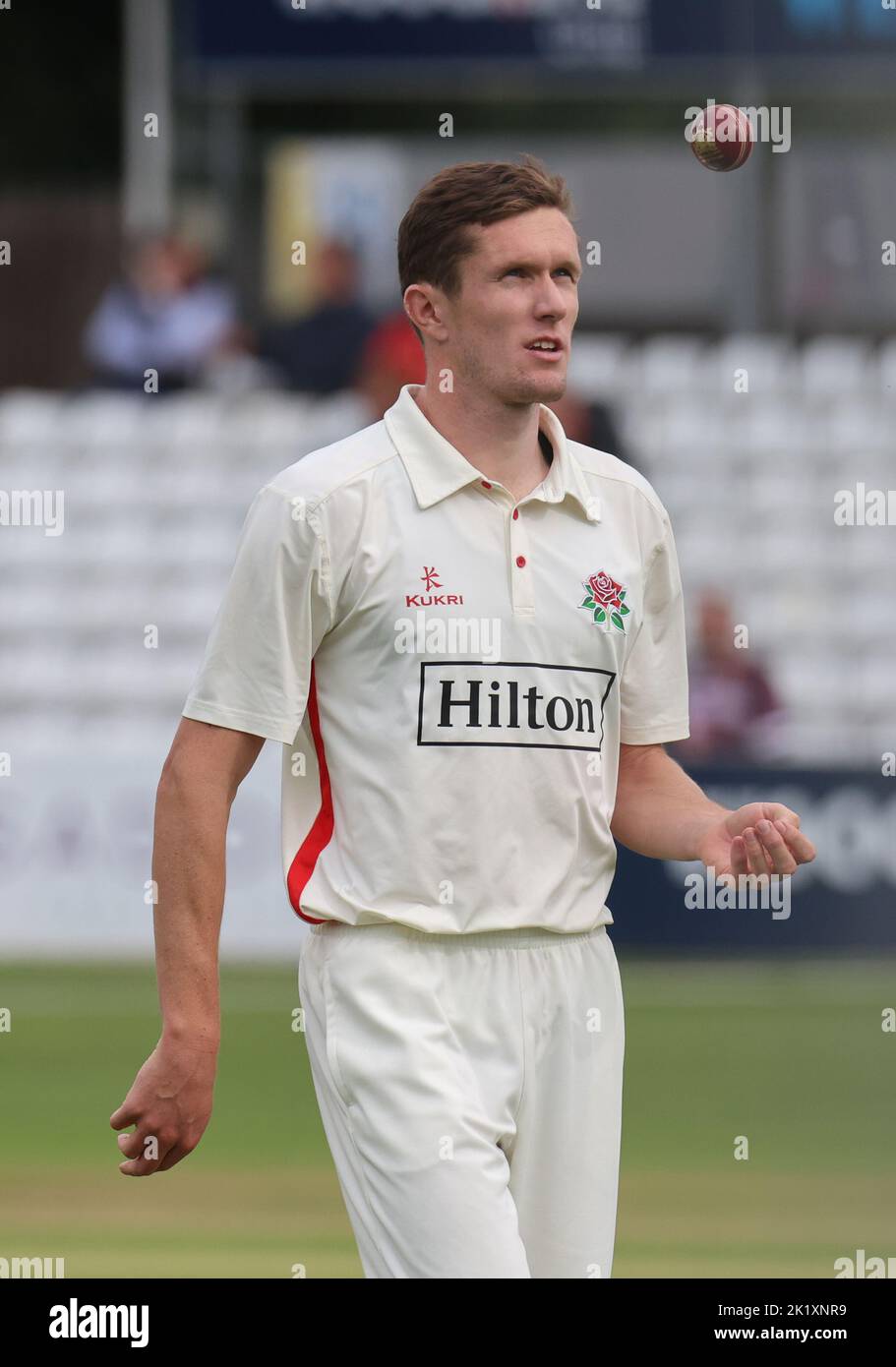 CHELMSFORD ENGLAND - SEPTEMBER 20 : Will Williams of  Lancashire CCC  during LV= COUNTY CHAMPIONSHIP - DIVISION ONE Day One of 4 match between Essex C Stock Photo
