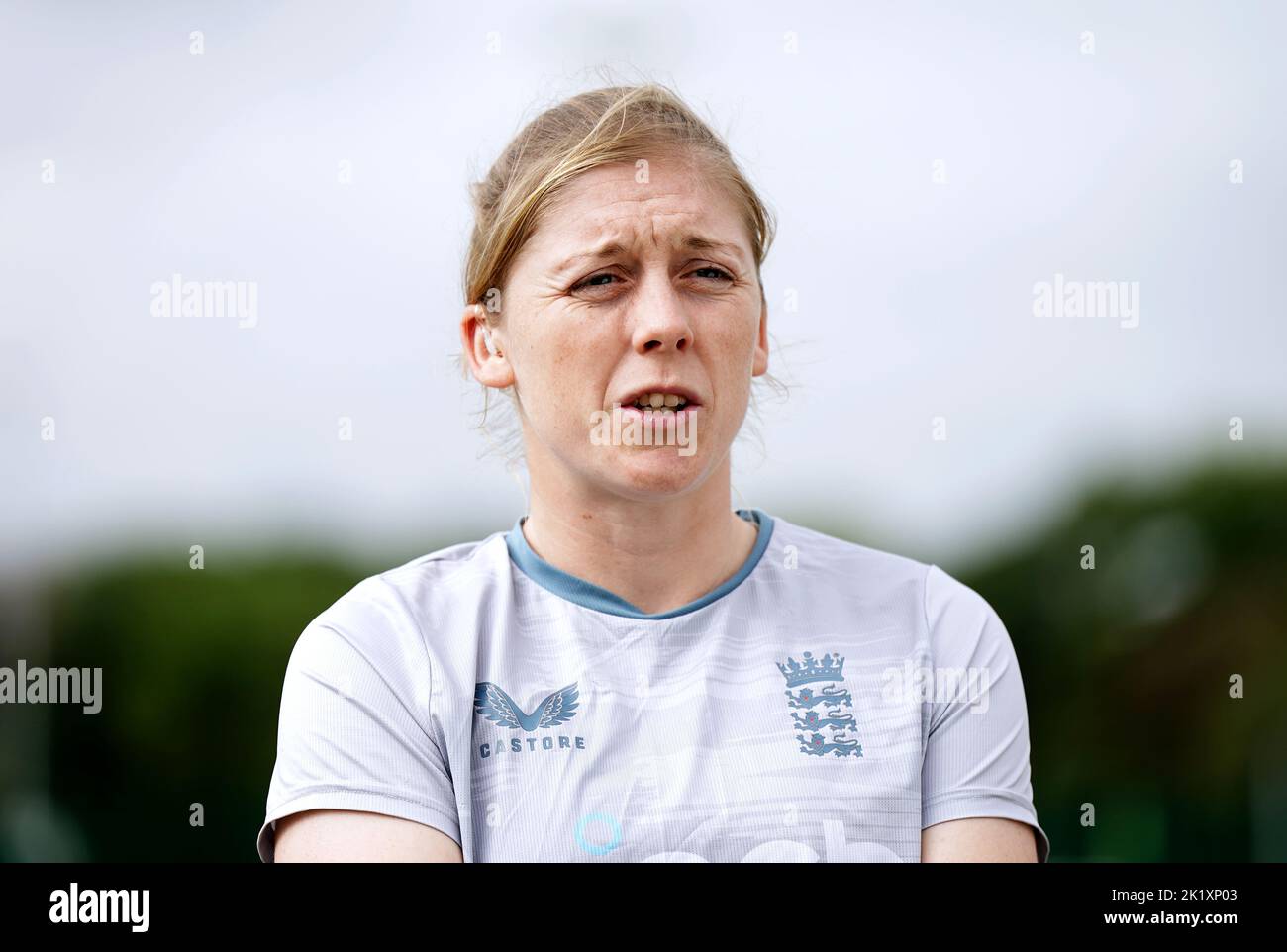 File photo dated 24-08-2022 of England's Heather Knight. England captain Heather Knight has welcomed the shattering of one of cricket’s glass ceilings after the news that her side will play a five-day Ashes Test at Trent Bridge next summer. Issue date: Wednesday September 21, 2022. Stock Photo