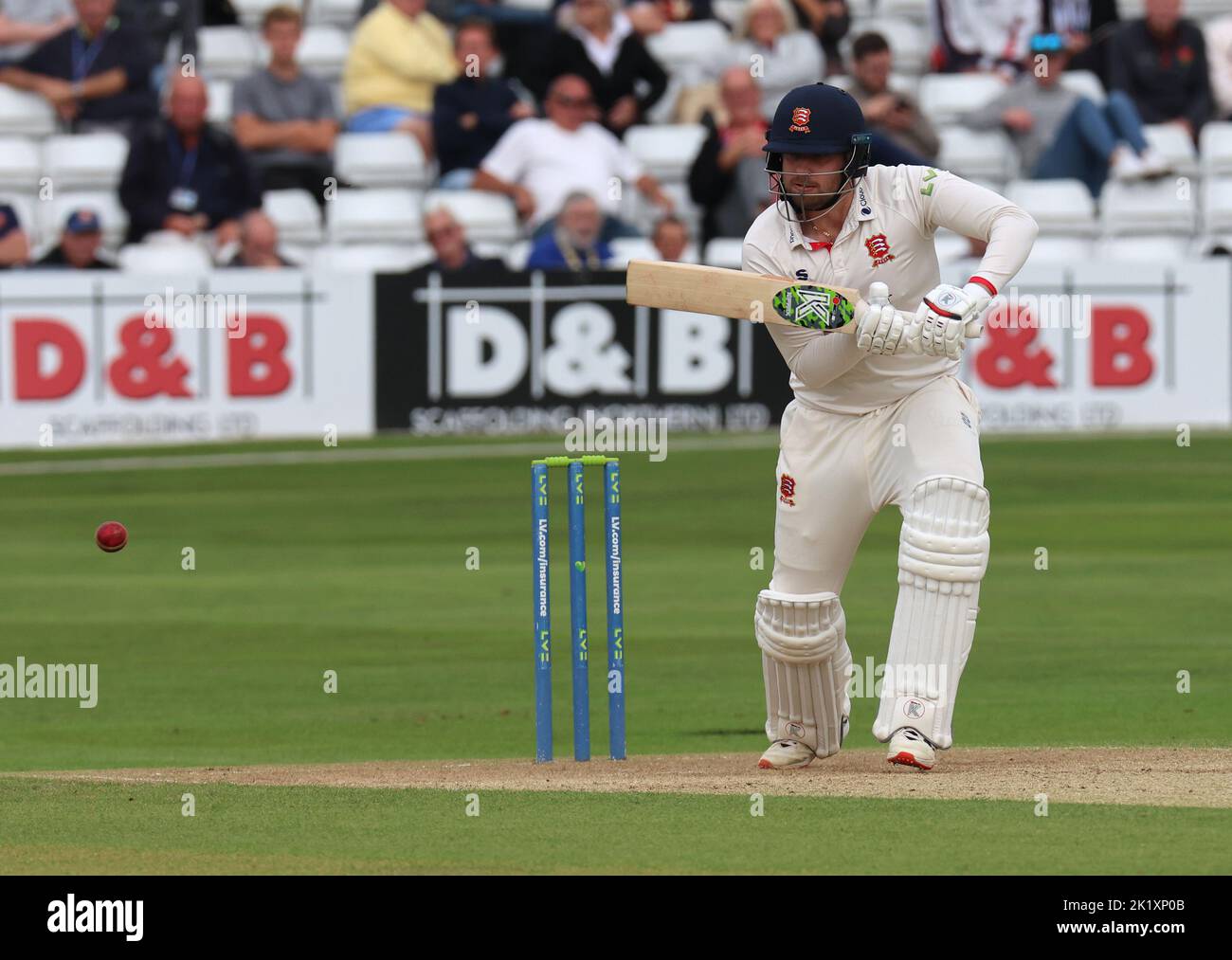 CHELMSFORD ENGLAND - SEPTEMBER 20 : Essex's Matt Critchley  during LV= COUNTY CHAMPIONSHIP - DIVISION ONE Day One of 4 match between Essex CCC against Stock Photo