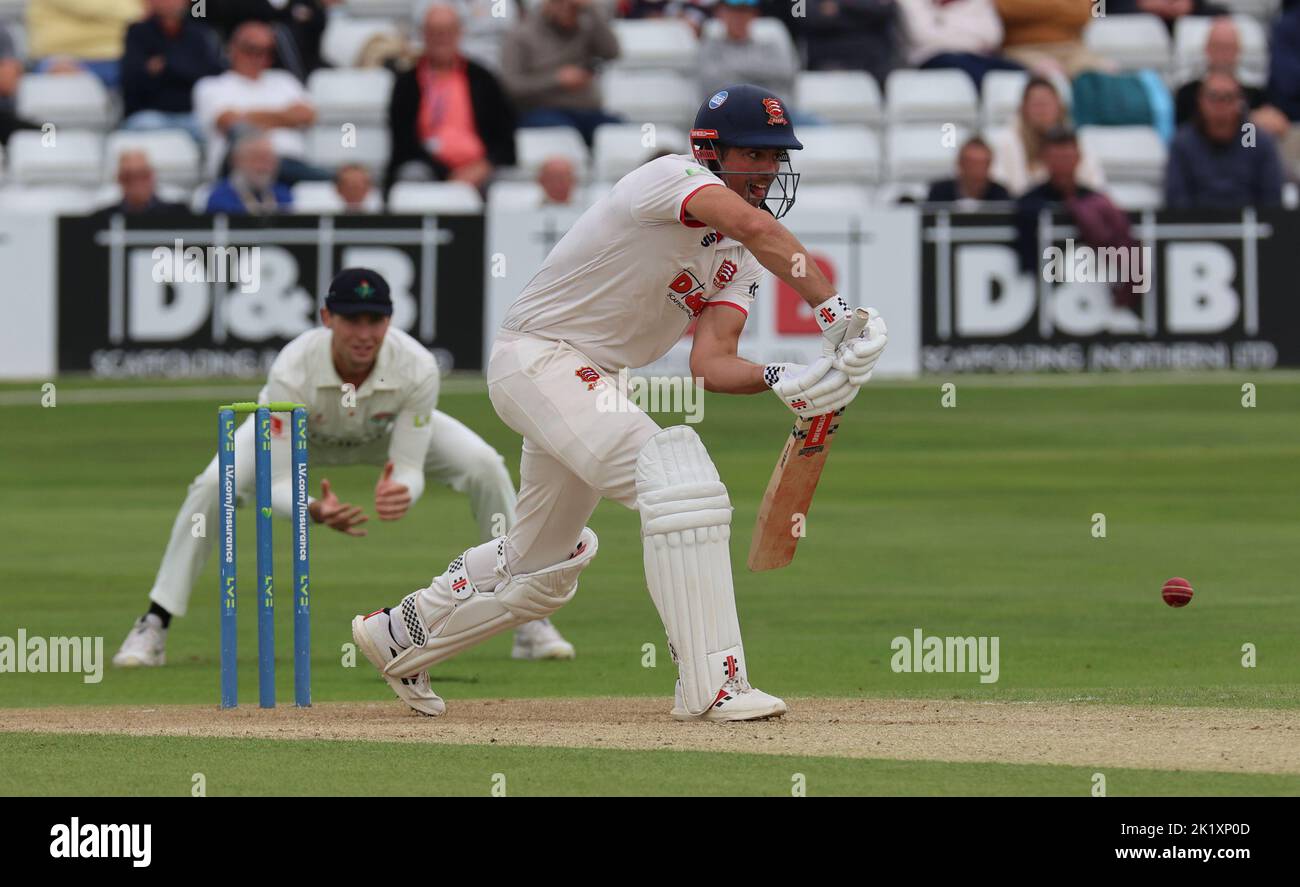 CHELMSFORD ENGLAND - SEPTEMBER 20 : Essex's Sir Alastair Cook during LV= COUNTY CHAMPIONSHIP - DIVISION ONE Day One of 4 match between Essex CCC again Stock Photo