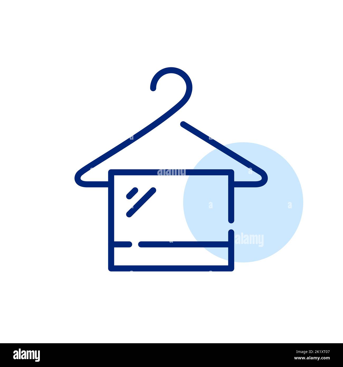 Towel on a hanger. Laundry or spa icon. Pixel perfect, editable stroke ...