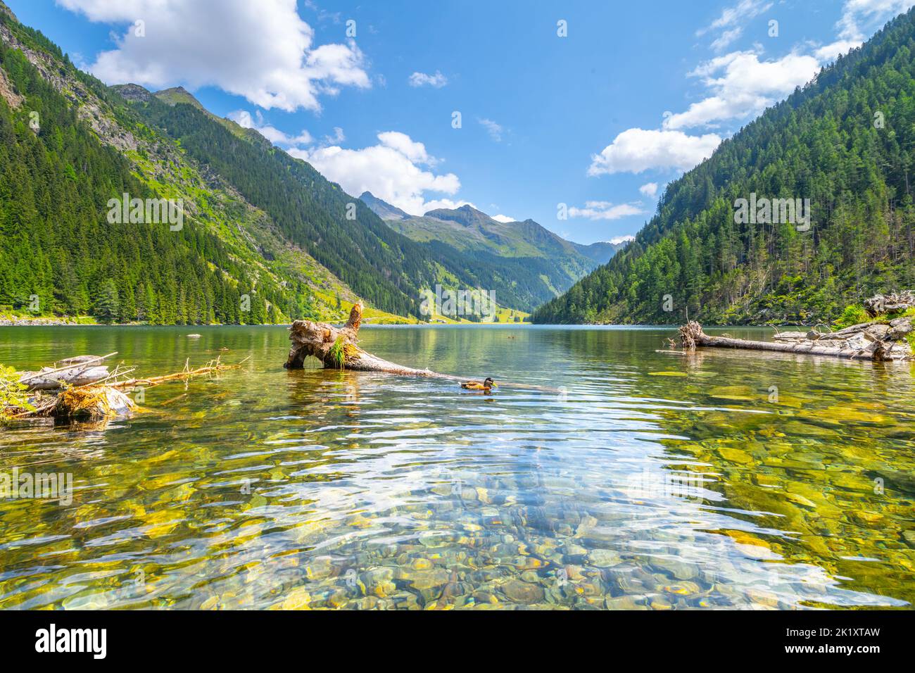 Idyllic mountain landscape at Riesach Lake, Schladminger Alps, Austria Stock Photo