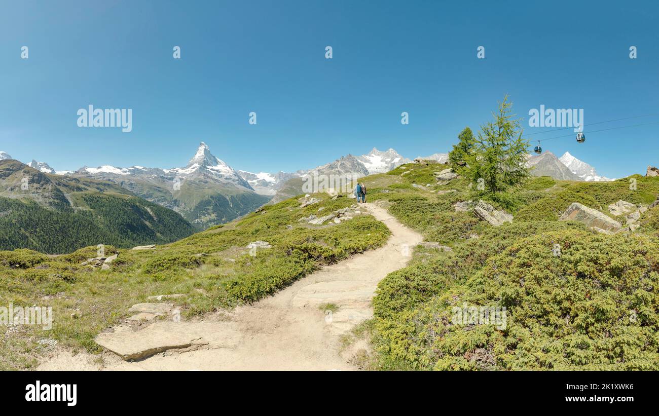 Funicular Sunnegga - Blauherd, Matterhorn Stock Photo