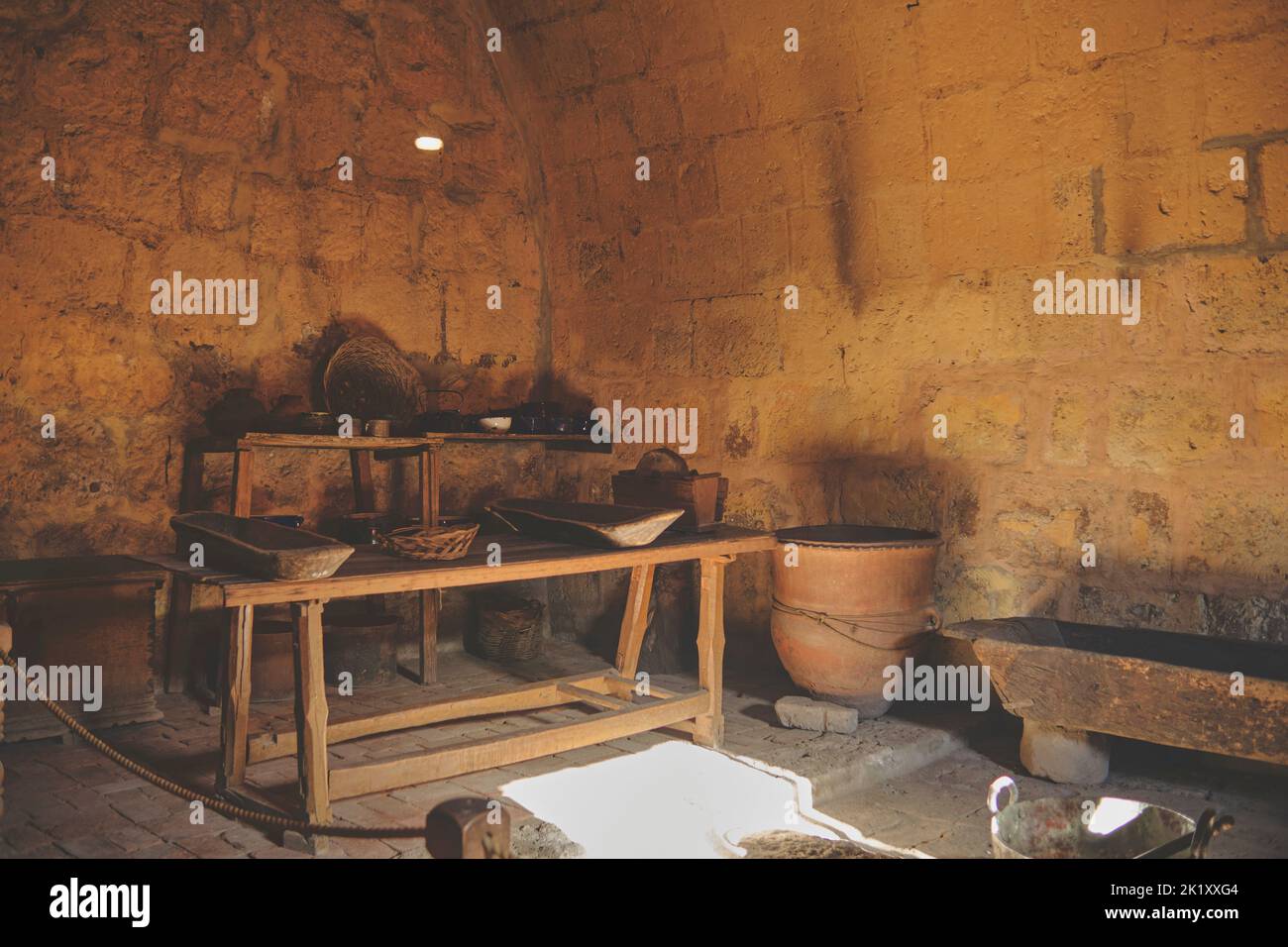 Detail of an old cooking stove of a nun in the Santa Catalina Monastery ...