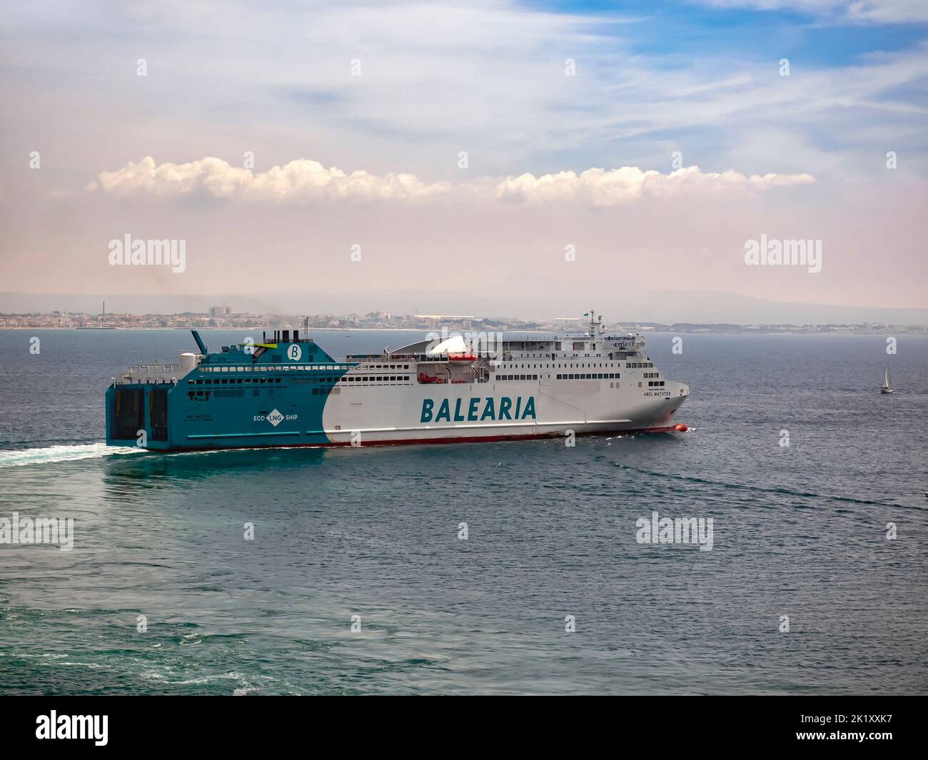 PALMA DE MAJORCA, SPAIN - MAY 23, 2018:  The 'Abel Matutes', A Balearia Ferry vessel Stock Photo