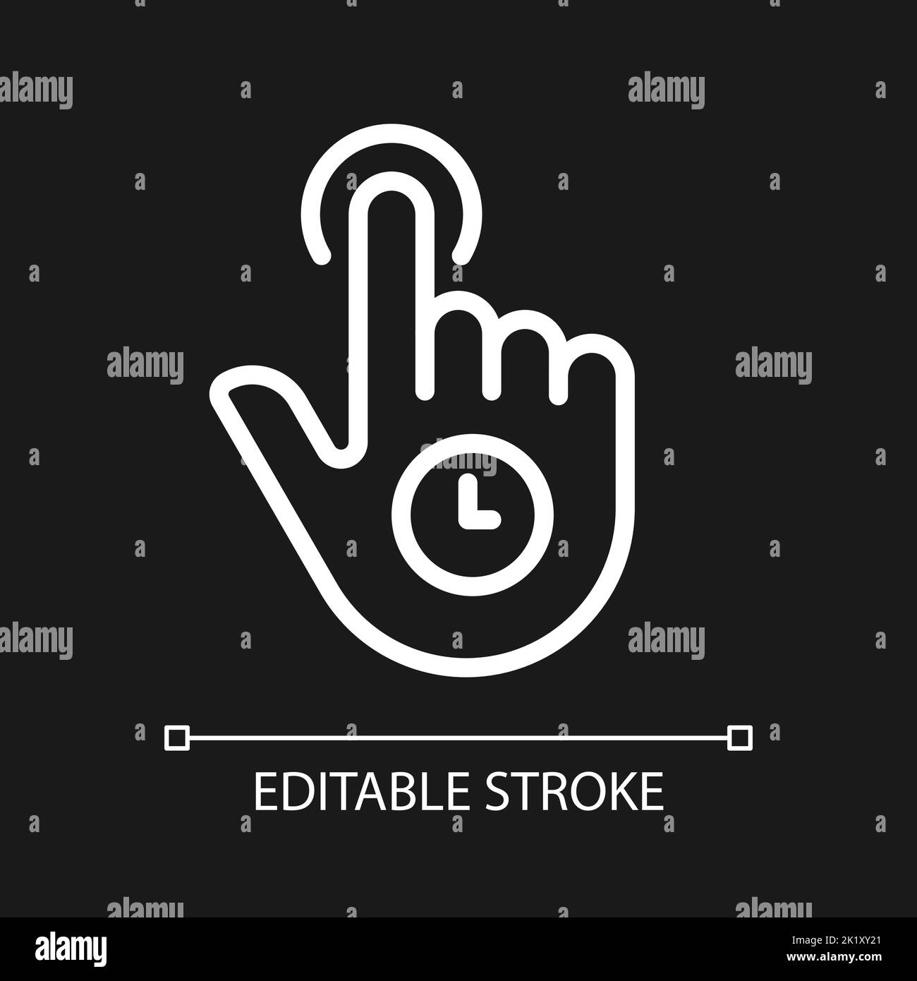 Hold pixel perfect white linear icon for dark theme Stock Vector Image ...