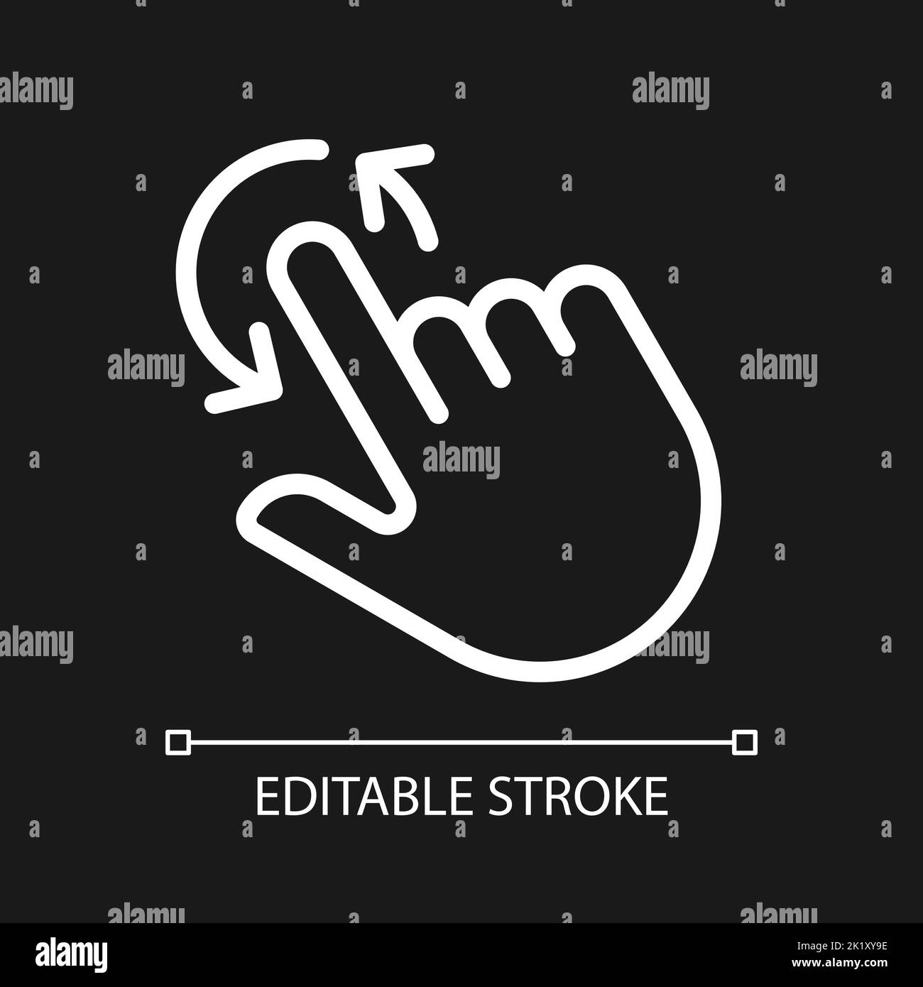 Rotation pixel perfect white linear icon for dark theme Stock Vector ...