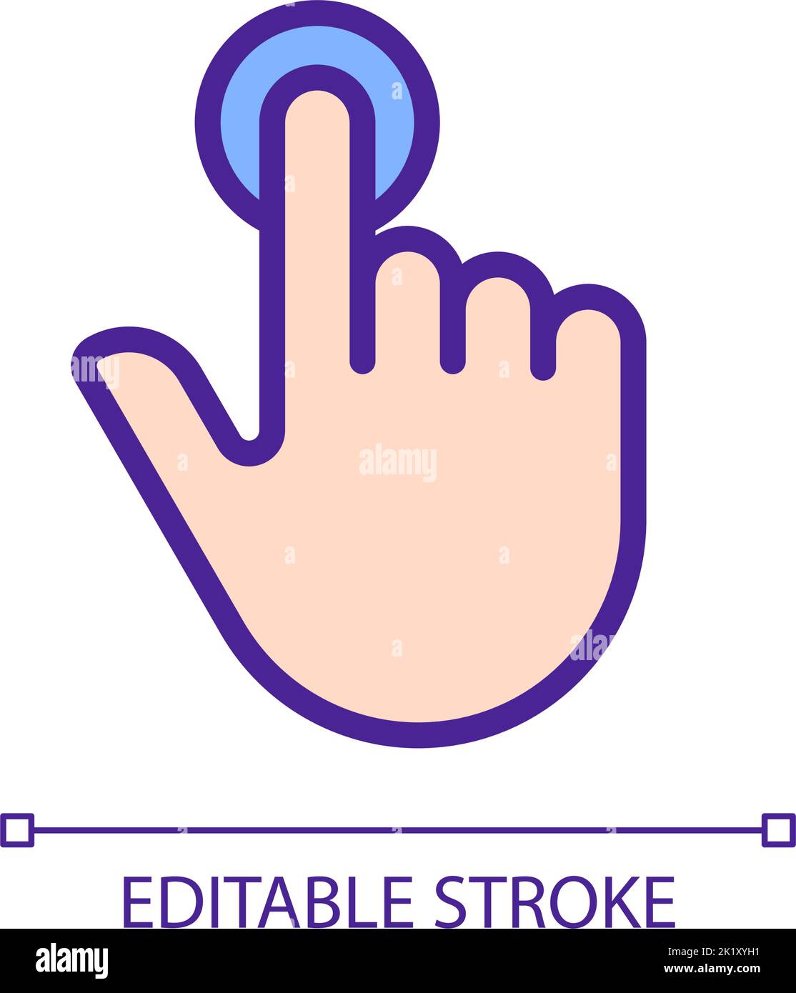 Finger touch pixel perfect RGB color icon Stock Vector