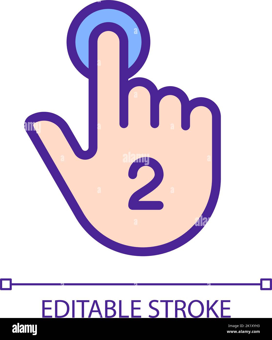 Double touch pixel perfect RGB color icon Stock Vector