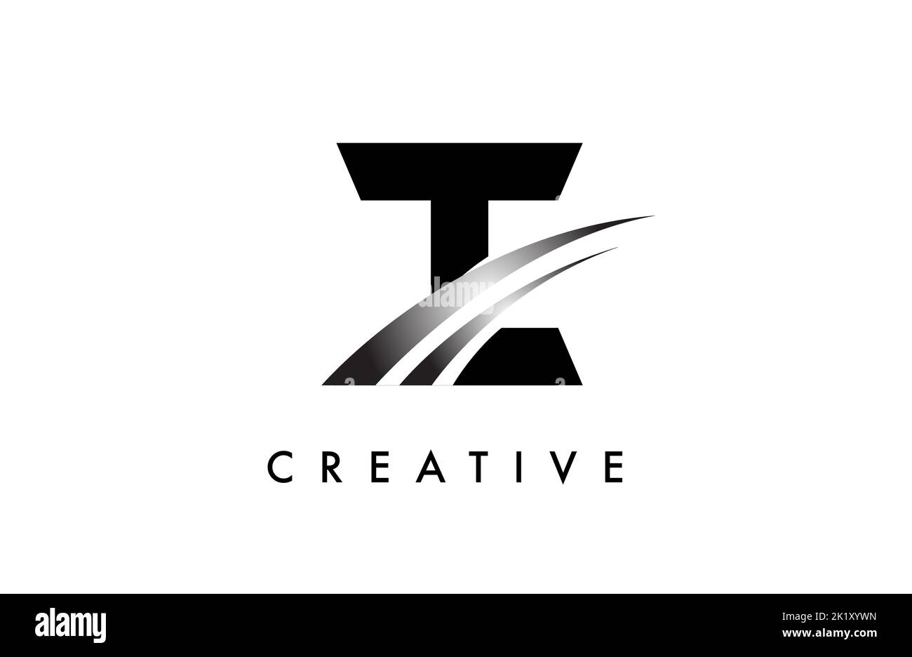 Letter I Logo Design Vector with Curved Swoosh Lines and Creative Look