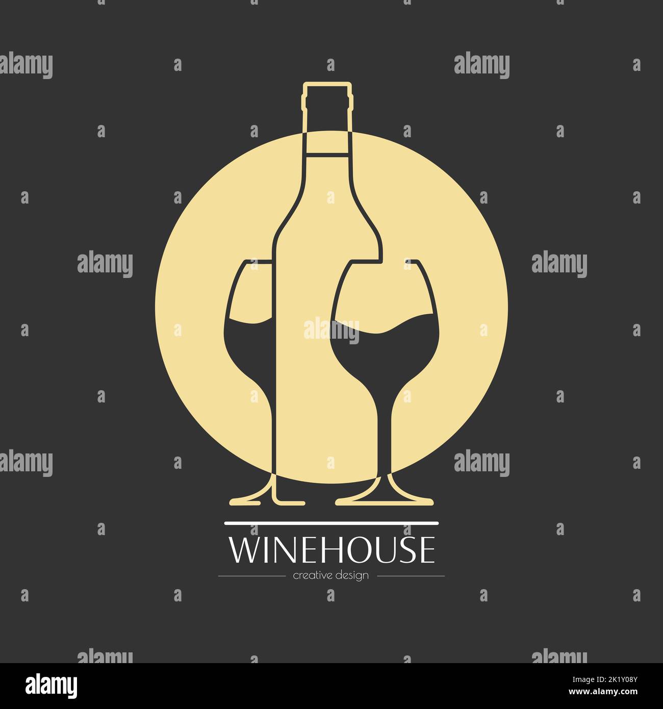 Wine house. Template for a logo, label, emblem or sticker