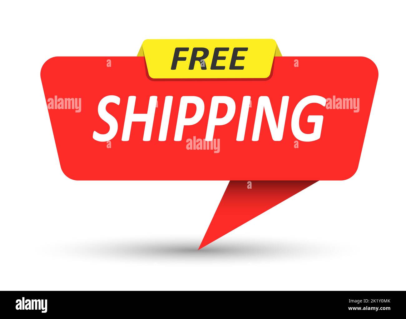 FREE SHIPPING. Vector banner, pointer, sticker, label or speech bubble