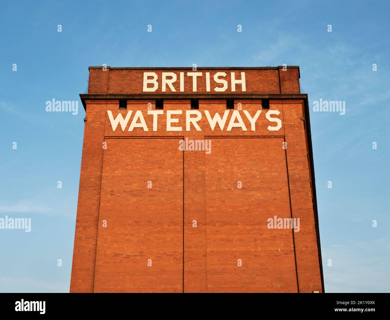 Old British Waterways Building by the Nottingham Canal at sunrise Nottingham Nottinghamshire England Stock Photo