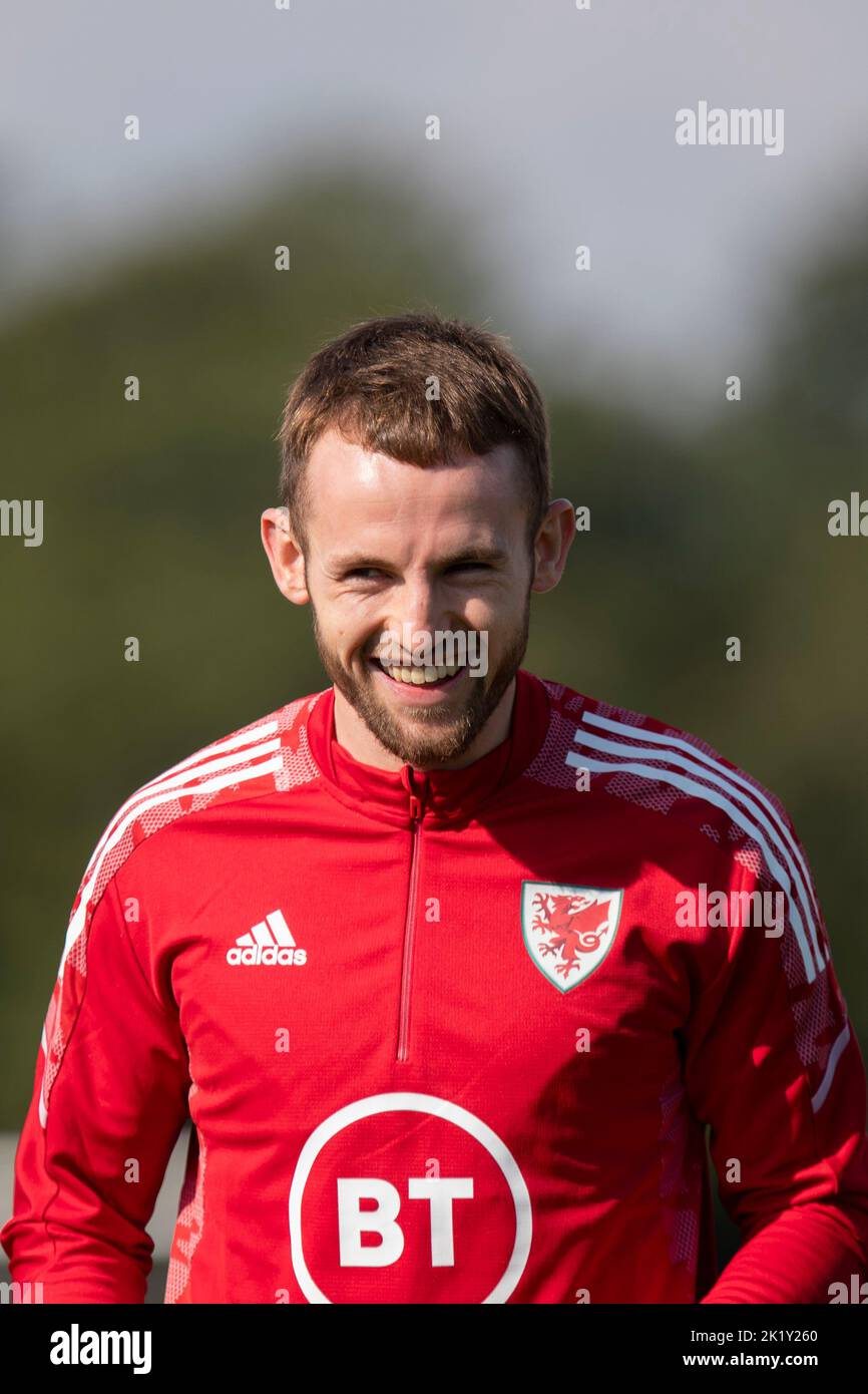 Hensol, Wales, UK. 21st Sep, 2022. Rhys Norrington-Davies during Wales national football team training at Vale Resort ahead of UEFA Nations League matches against Belgium and Poland. Credit: Mark Hawkins/Alamy Live News Stock Photo