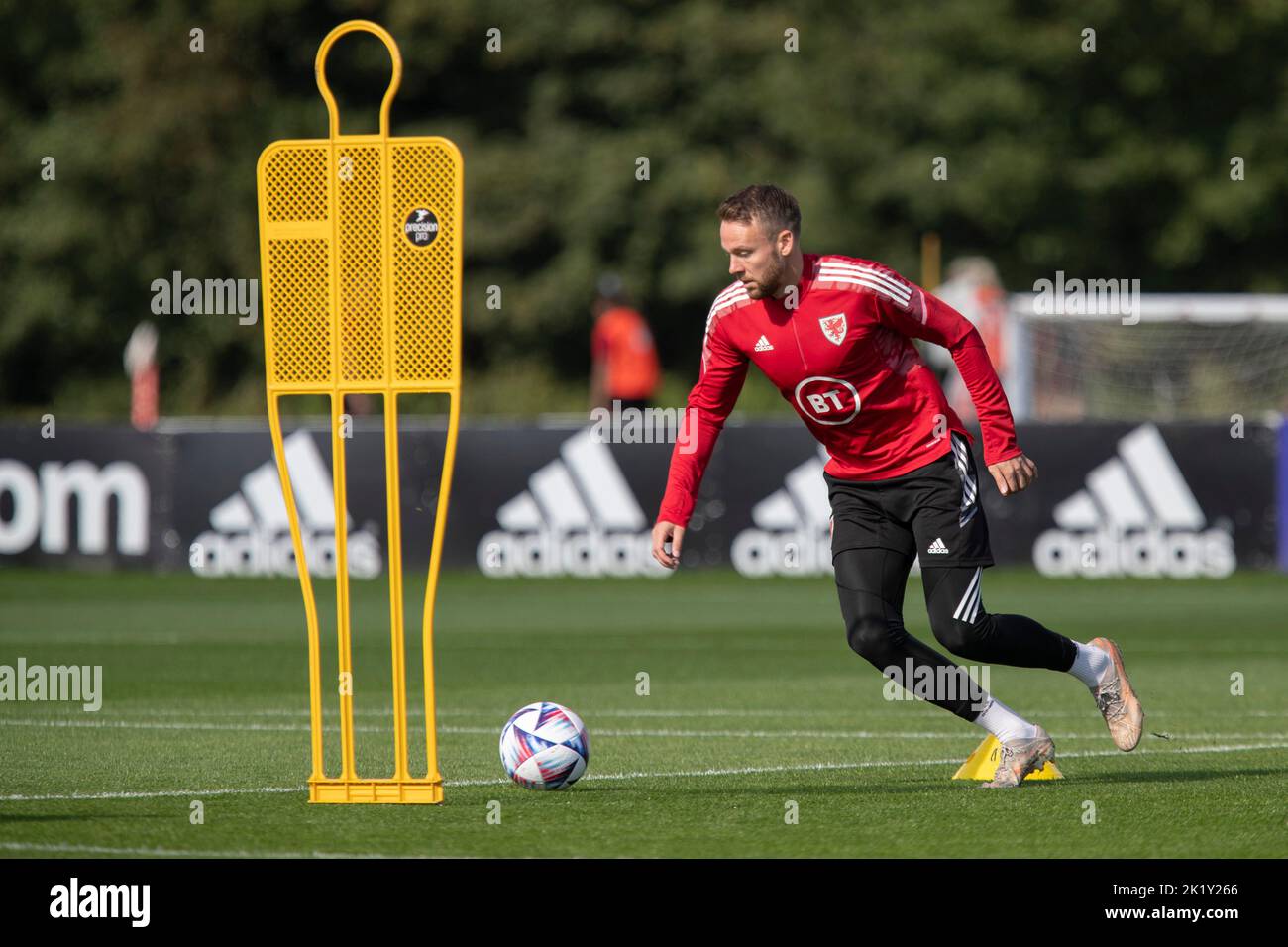 Hensol, Wales, UK. 21st Sep, 2022. Chris Gunter during Wales national football team training at Vale Resort ahead of UEFA Nations League matches against Belgium and Poland. Credit: Mark Hawkins/Alamy Live News Stock Photo