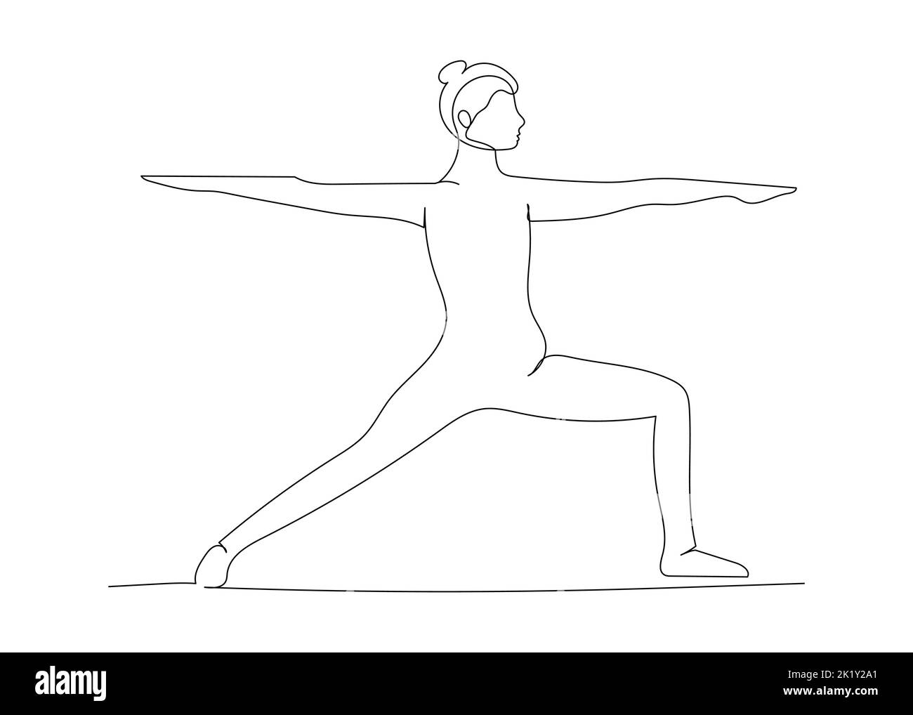 Continuous line drawing of woman doing exercise yoga. Minimalism art ...