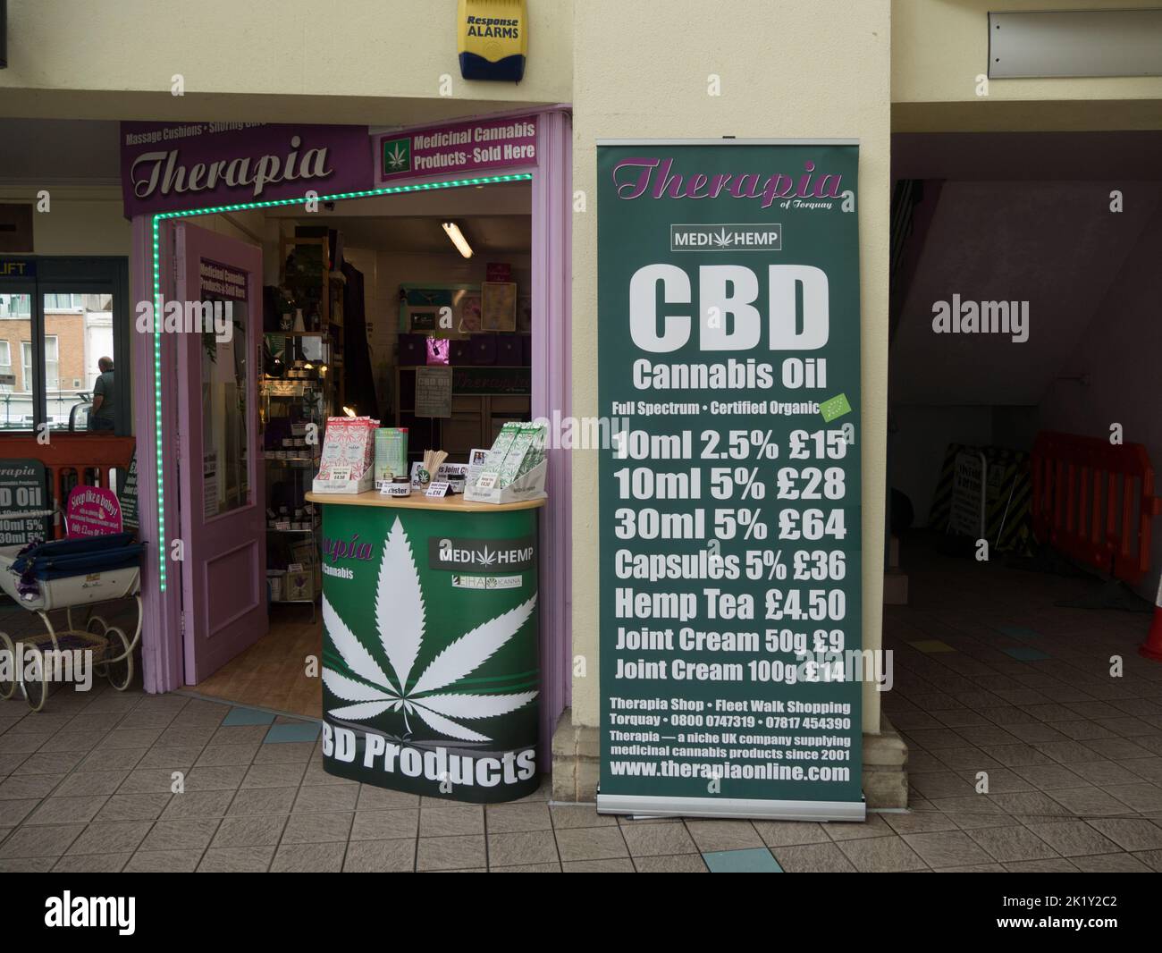 Shop selling Cannabis oil products Torquay Devon England UK Stock Photo