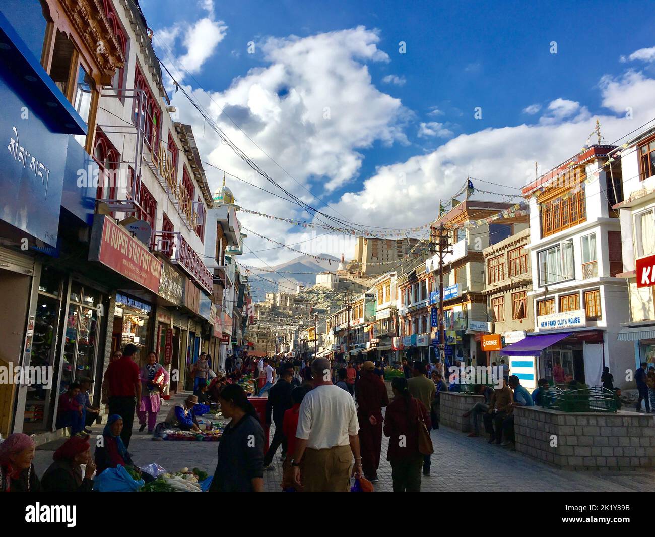 A low angle shot of the Thikse Monastery in Ladakh, India Stock Photo
