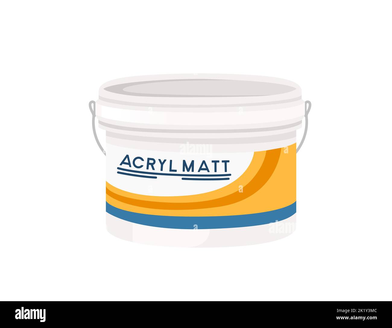 Acryl mat in white plastic bucket vector illustration isolated on white