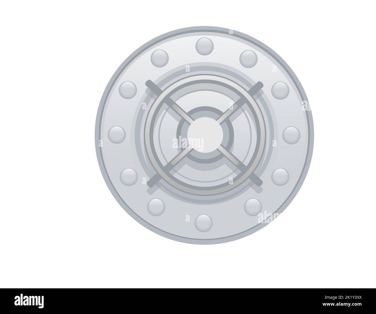 Big armored steel door safe for safety keeping money vector