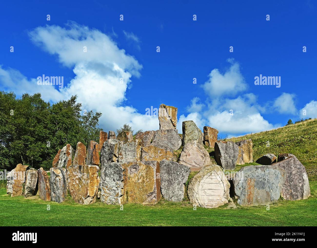 'Multiverse'. outdoor artwork by Charles Jencks. Crawick Multiverse, Sanquhar, Dumfries and Galloway, Scotland, United Kingdom, Europe. Stock Photo