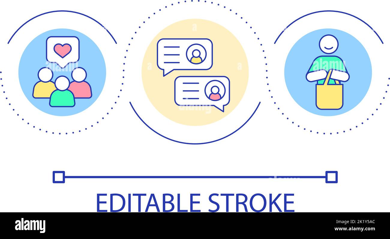 Customer assessment chat loop concept icon Stock Vector