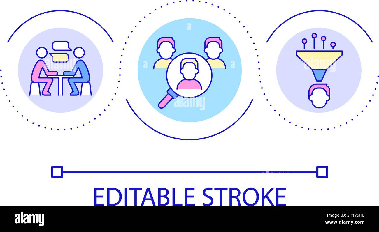 Candidates selection loop concept icon Stock Vector