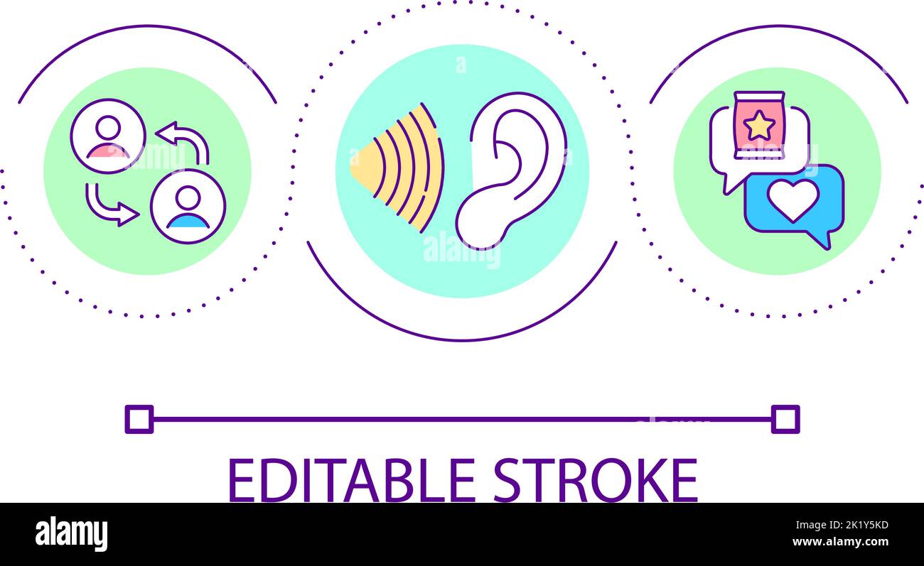 Hear clients needs loop concept icon Stock Vector