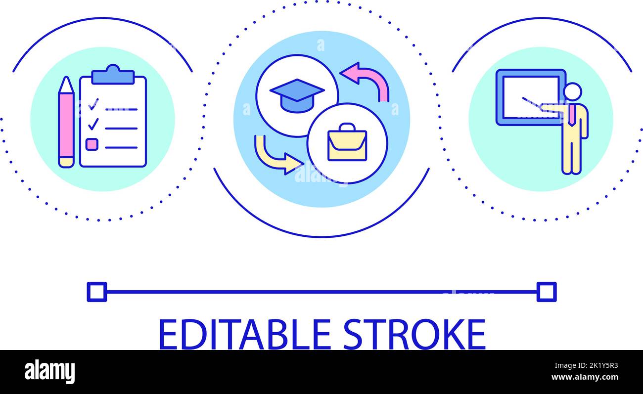 Education for career development loop concept icon Stock Vector