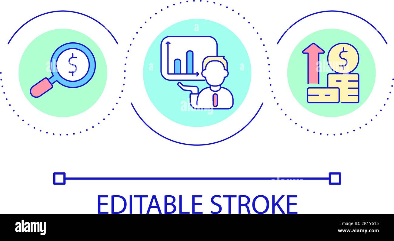 Financial analytics for business loop concept icon Stock Vector