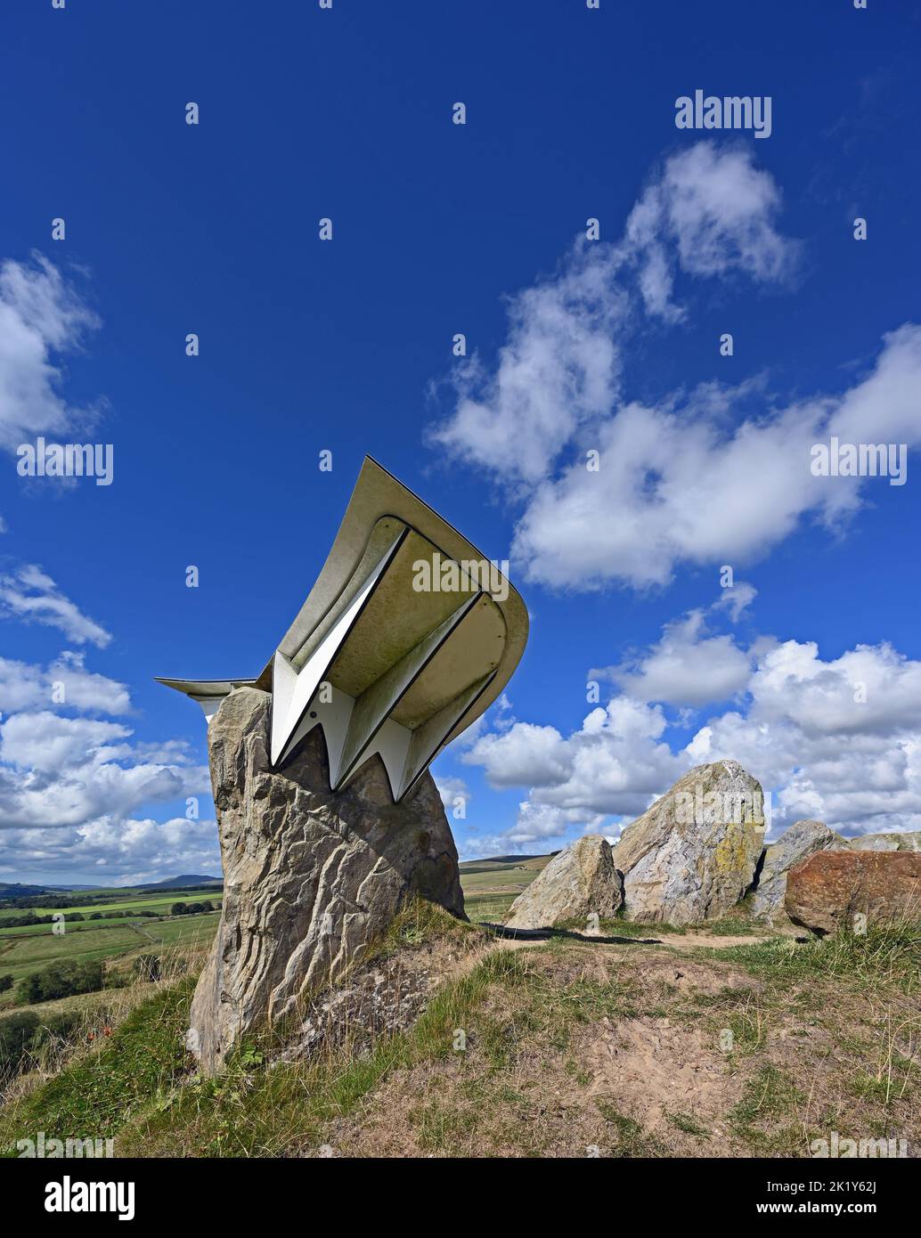 'Belvedere'. outdoor artwork by Charles Jencks. Crawick Multiverse, Sanquhar, Dumfries and Galloway, Scotland, United Kingdom, Europe. Stock Photo