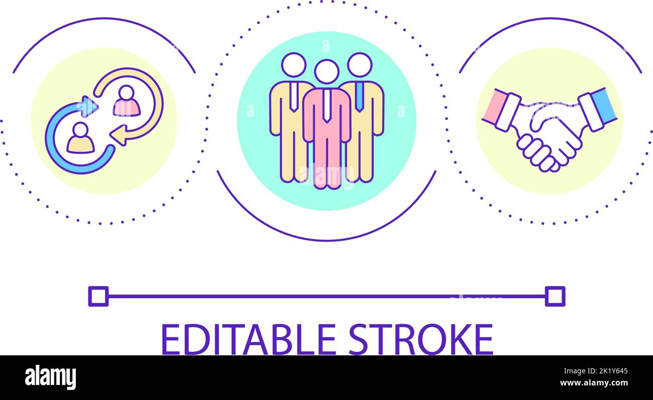 Business collaboration loop concept icon Stock Vector