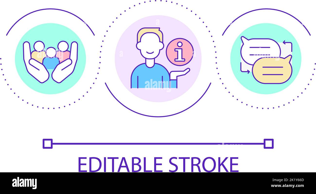 Informational support for team loop concept icon Stock Vector