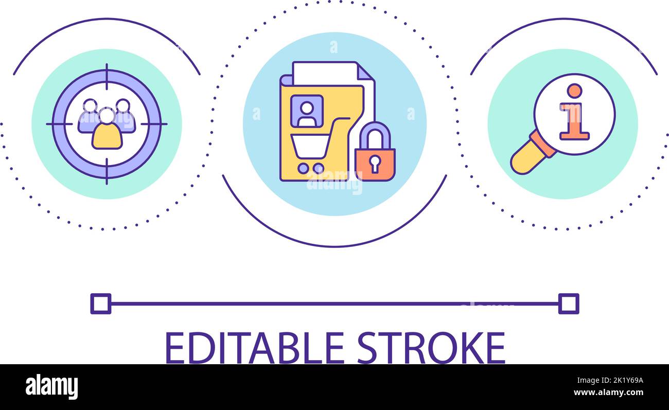 Purchases data security loop concept icon Stock Vector
