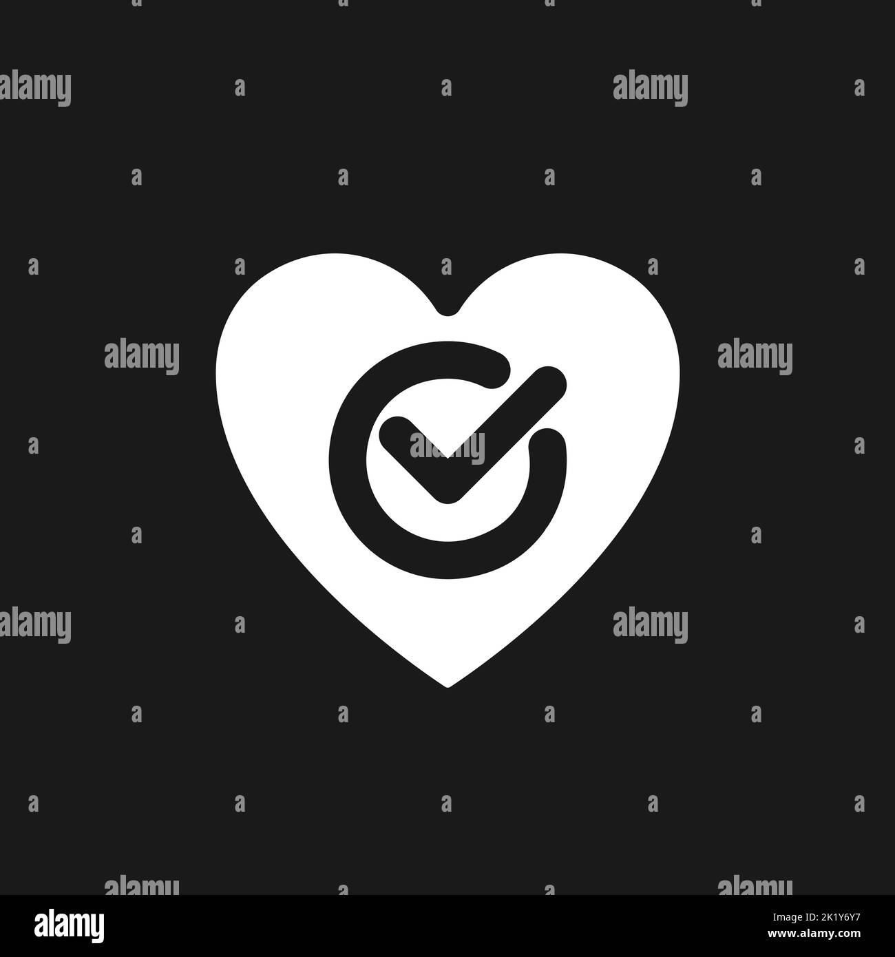 Heart checkup dark mode glyph ui icon Stock Vector