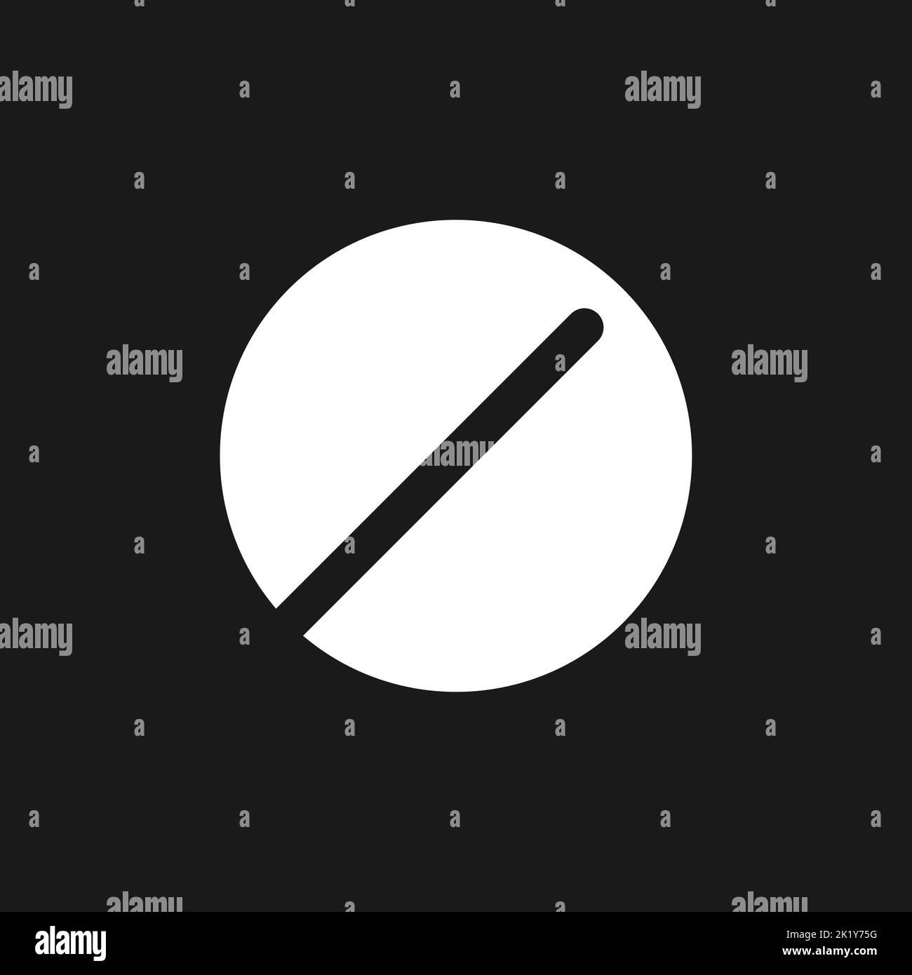 Disk shaped tablet dark mode glyph ui icon Stock Vector