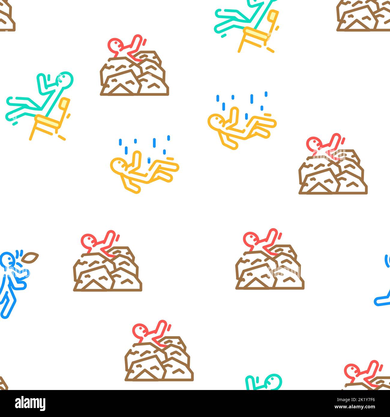 accident injury man person vector seamless pattern Stock Vector Image ...